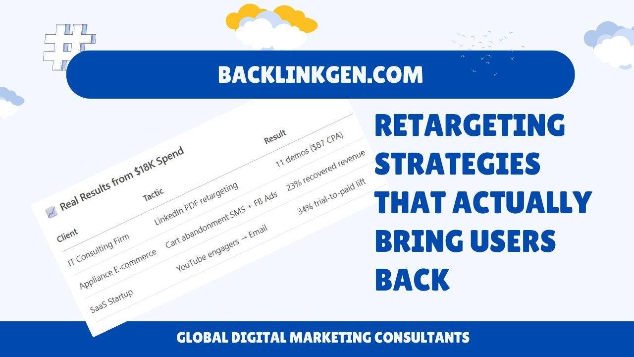 Retargeting Strategies That Actually Bring Users Back - BacklinkGen