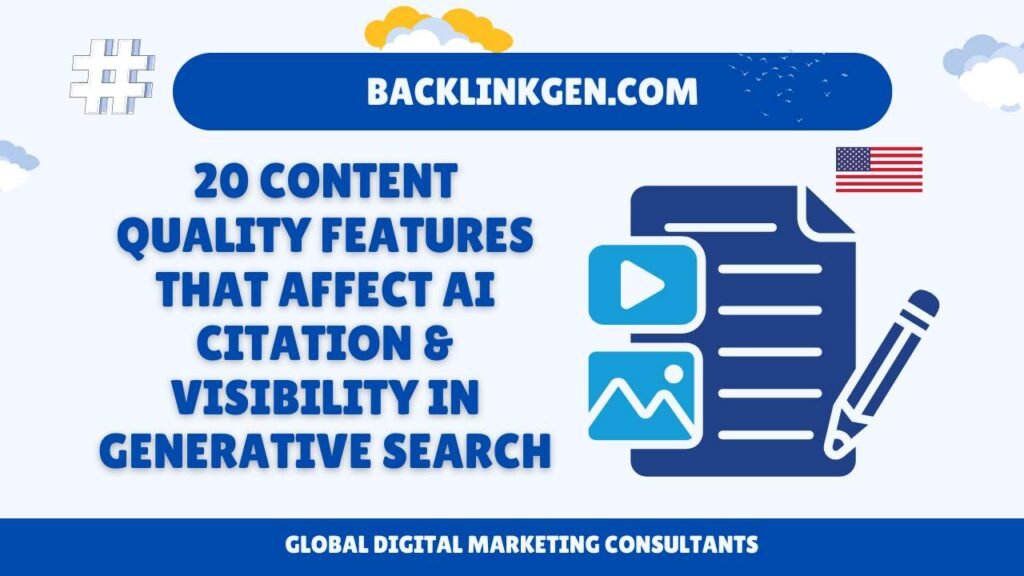 20 Content Quality Features That Affect AI Citation & Visibility in Generative Search