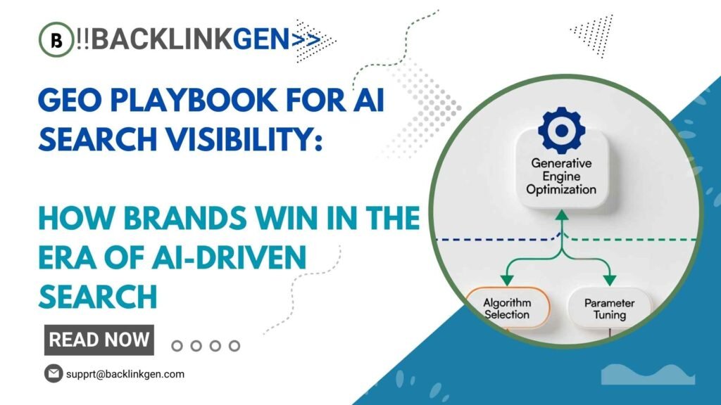 GEO Playbook for AI Search Visibility How Brands Win in the Era of AI-Driven Search