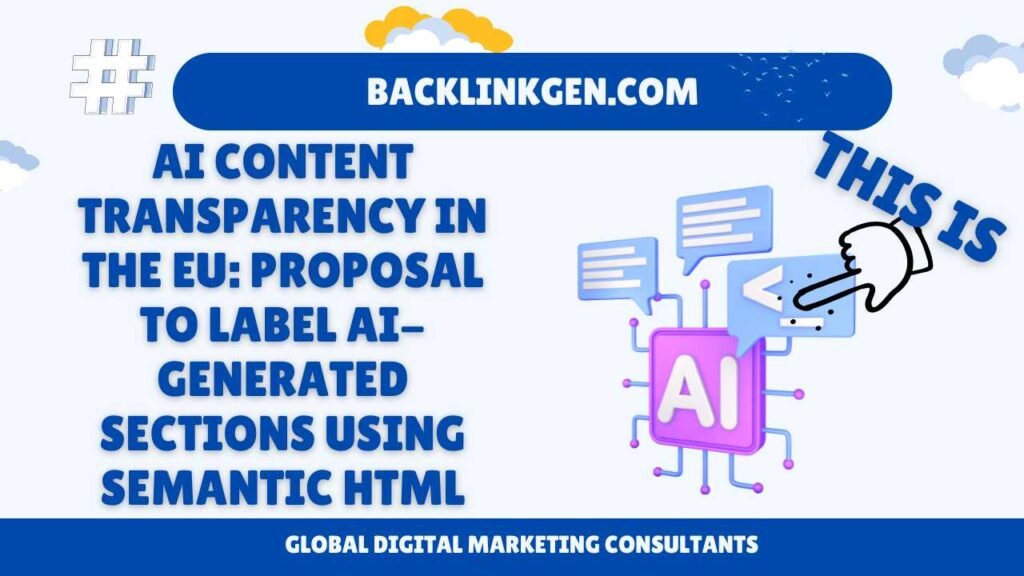 AI Content Transparency in the EU Proposal to Label AI-Generated Sections Using Semantic HTML