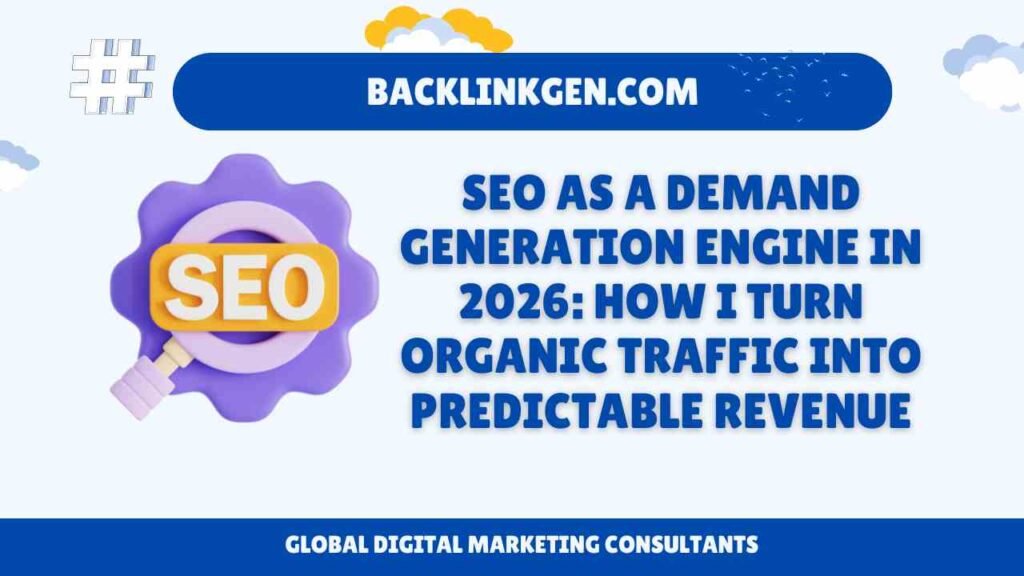 SEO as a Demand Generation Engine in 2026 How I Turn Organic Traffic Into Predictable Revenue