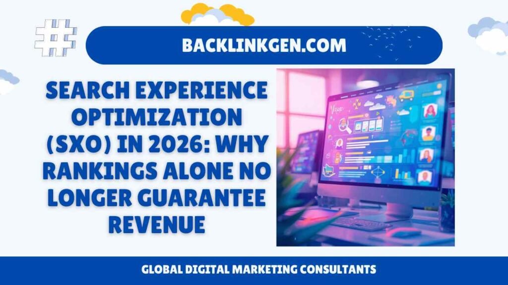 Search Experience Optimization (SXO) in 2026 Why Rankings Alone No Longer Guarantee Revenue