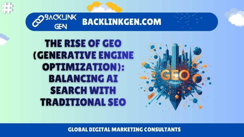 The Rise of GEO (Generative Engine Optimization) Balancing AI Search with Traditional SEO
