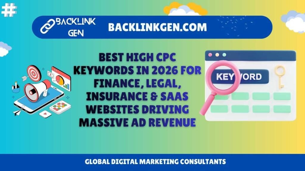 Best High CPC Keywords in 2026 for Finance, Legal, Insurance & SaaS Websites Driving Massive Ad Revenue