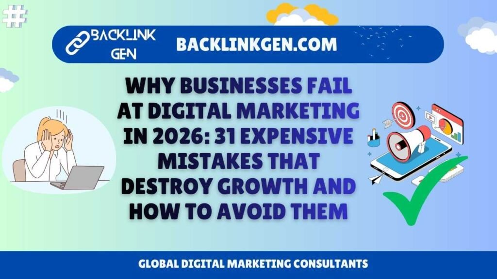 Why Businesses Fail at Digital Marketing in 2026 31 Expensive Mistakes That Destroy Growth and How to Avoid Them