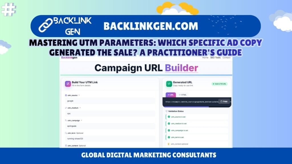 Mastering UTM Parameters Which Specific Ad Copy Generated the Sale A Practitioner Guide