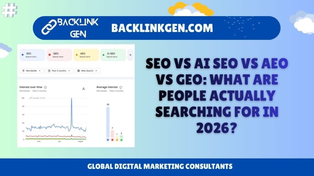 SEO vs AI SEO vs AEO vs GEO What Are People Actually Searching For in 2026