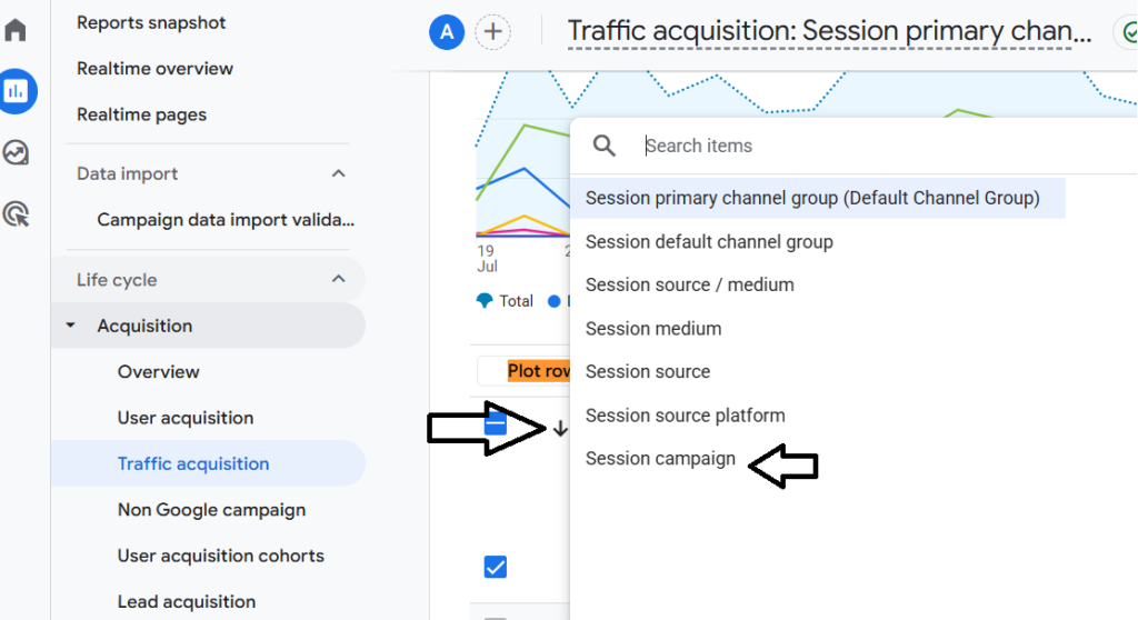 Add the "Session Campaign" Dimension